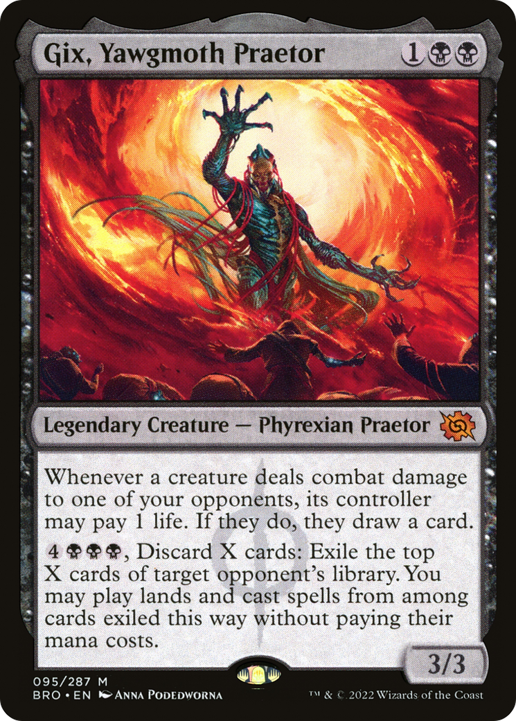 FOIL Gix, Yawgmoth Praetor (BRO-095) - The Brothers' War - Magic The Gathering
