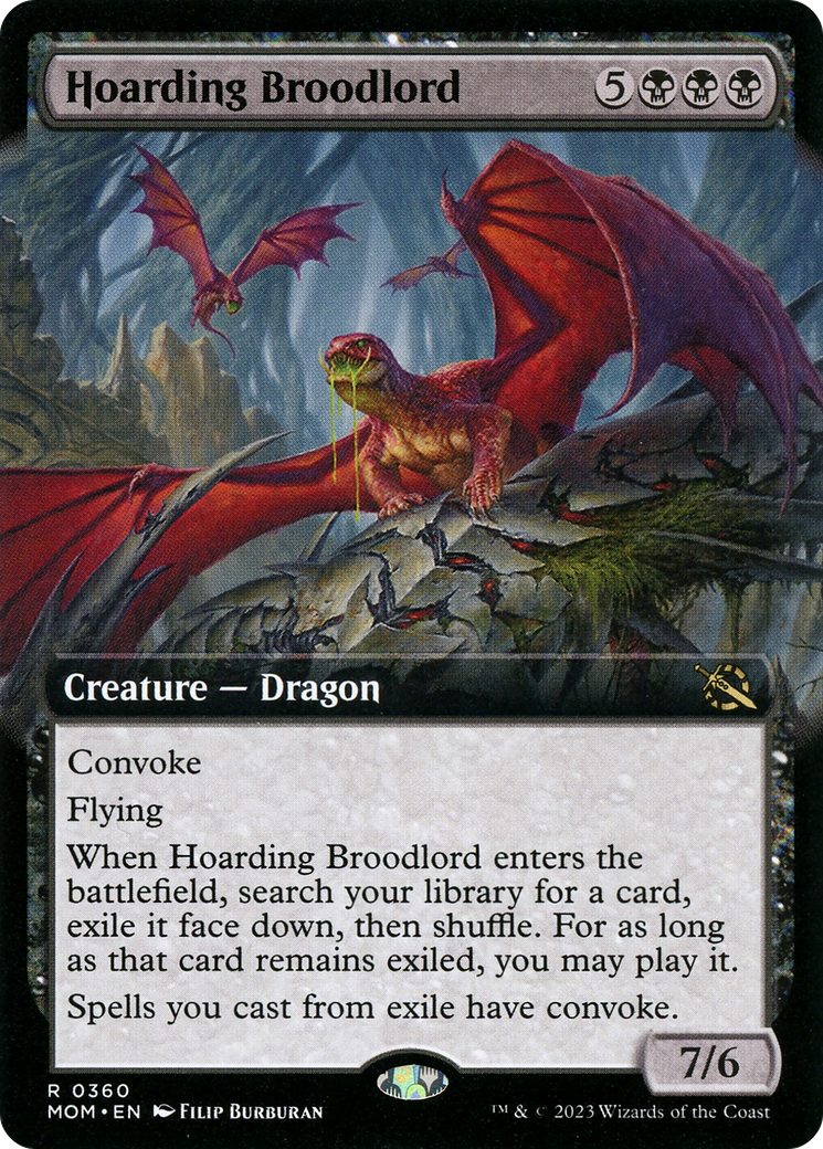 FOIL Hoarding Broodlord (Extended Art) (MOM-360) - March of the Machine - Magic The Gathering