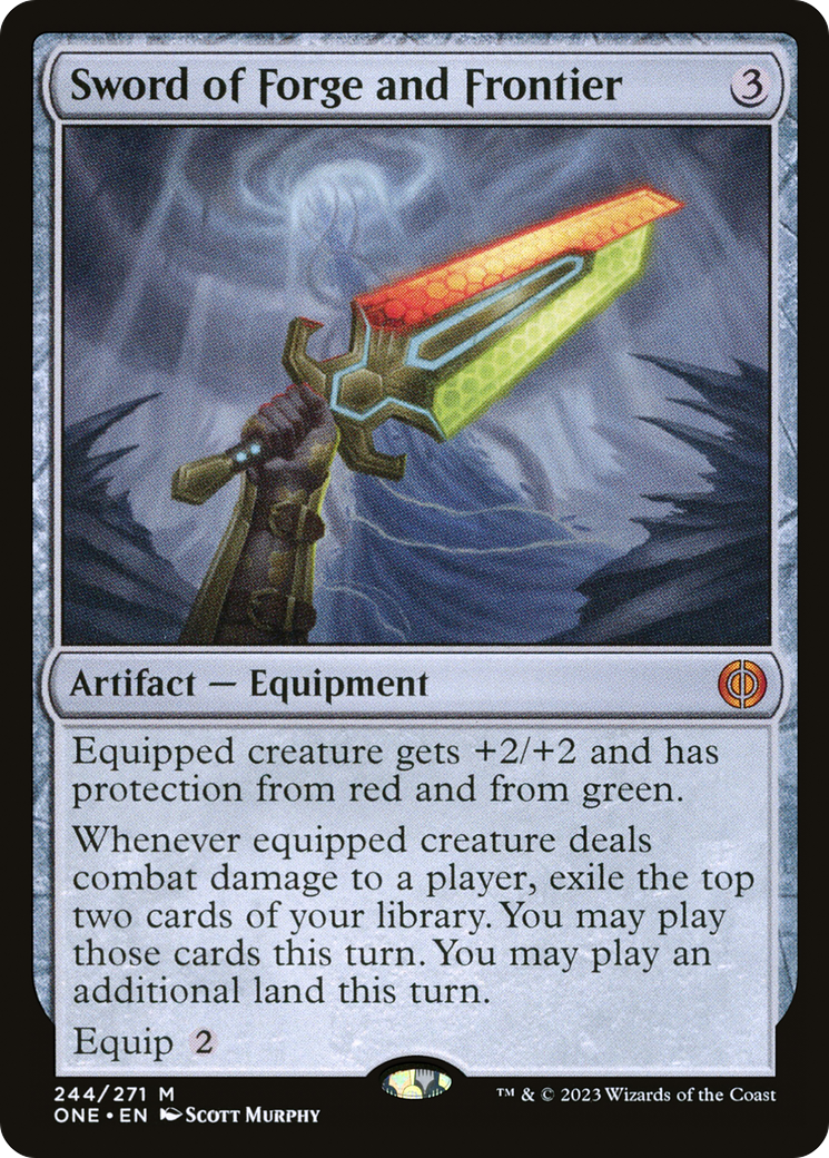 FOIL Sword of Forge and Frontier (ONE-244) - Phyrexia: All Will Be One - Magic The Gathering