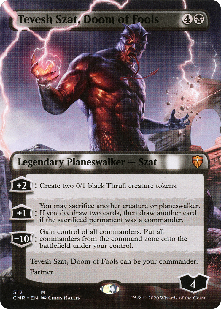 Tevesh Szat, Doom of Fools (Borderless) (CMR-512) - Commander Legends - Magic The Gathering