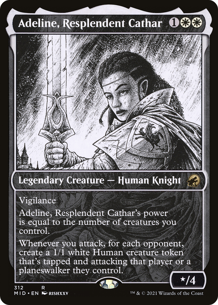 Adeline, Resplendent Cathar (Showcase) (MID-312) - Innistrad: Midnight Hunt: (Showcase) - Magic The Gathering