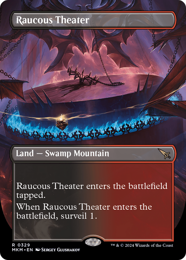FOIL Raucous Theater (Borderless) (MKM-329) - Murders at Karlov Manor - Magic The Gathering