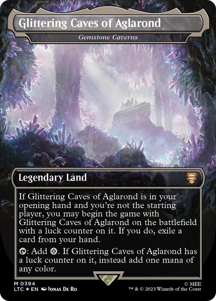 FOIL Glittering Caves of Aglarond - Gemstone Caverns (Surge Foil) (LTC-394) - Tales of Middle-earth Commander - Magic The Gathering
