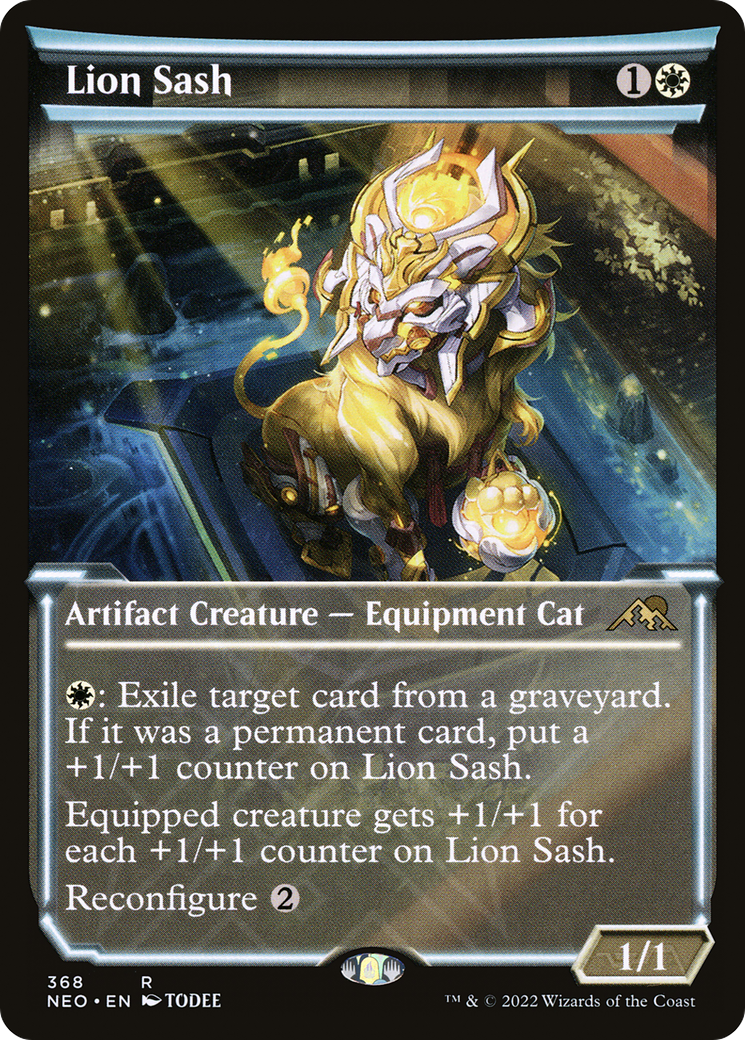 FOIL Lion Sash (Showcase) (NEO-368) - Kamigawa: Neon Dynasty - Magic The Gathering