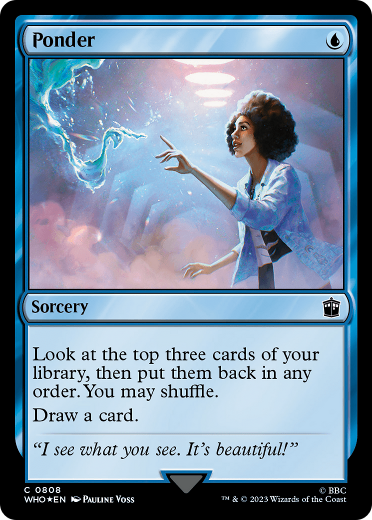 FOIL Ponder (Surge Foil) (WHO-808) - Doctor Who - Magic The Gathering