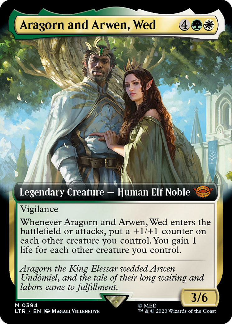 Aragorn and Arwen, Wed (Extended Art) (LTR-394) - The Lord of the Rings: Tales of Middle-earth: (Extended Art) - Magic The Gathering