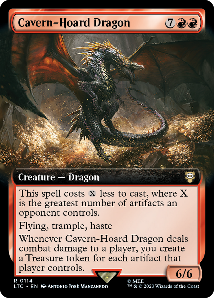 Cavern-Hoard Dragon (Extended Art) (LTC-114) - Tales of Middle-earth Commander - Magic The Gathering