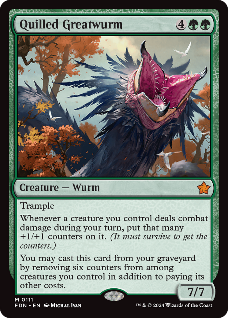 Quilled Greatwurm (FDN-111) - Foundations - Magic The Gathering