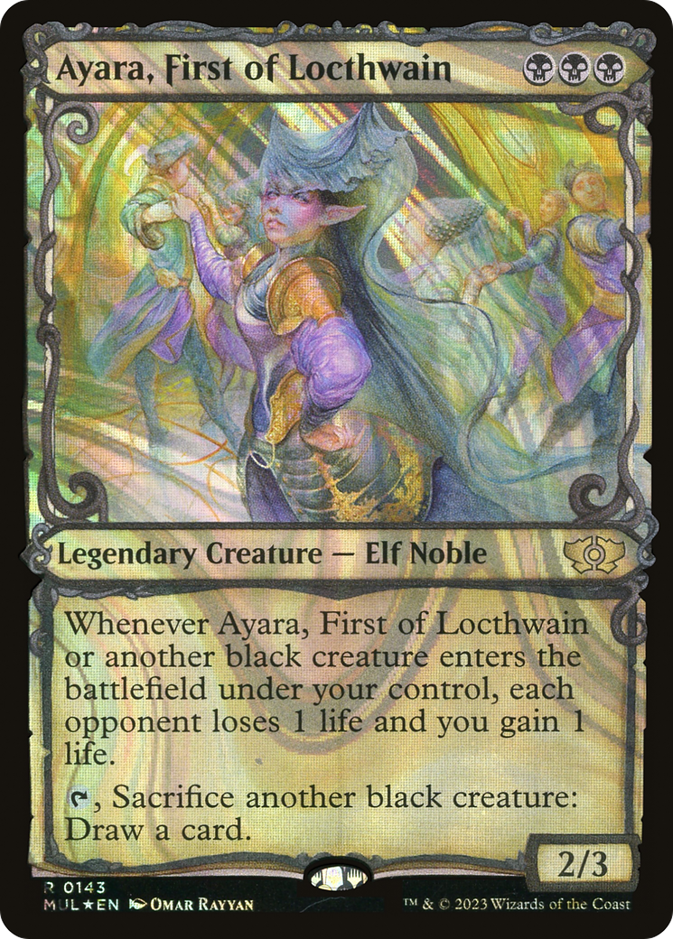 FOIL Ayara, First of Locthwain (Halo Foil) (MUL-143) - Multiverse Legends - Magic The Gathering