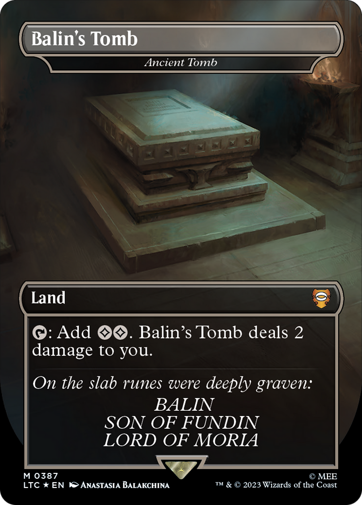 FOIL Balin's Tomb - Ancient Tomb (Surge Foil) (LTC-387) - Tales of Middle-earth Commander - Magic The Gathering