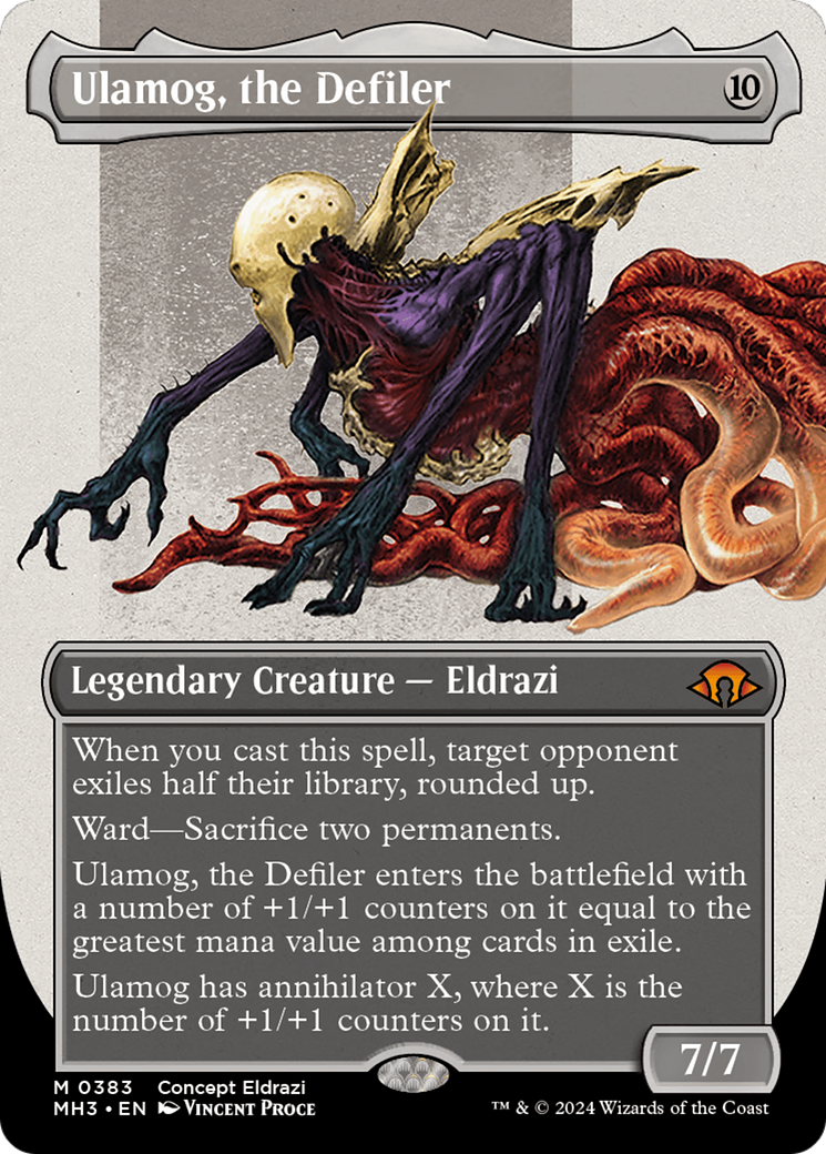FOIL Ulamog, the Defiler (Borderless) (MH3-383) - Modern Horizons 3 - Magic The Gathering