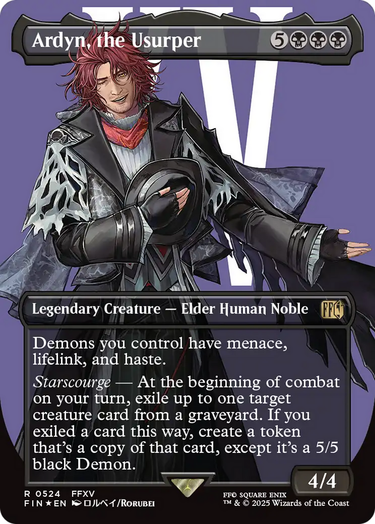 FOIL Ardyn, the Usurper (0524) (Borderless) (Surge Foil) (FIN-524) - FINAL FANTASY - Magic The Gathering