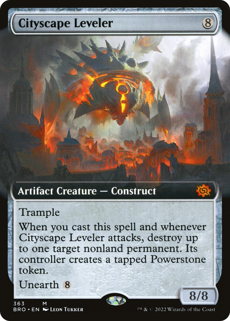 FOIL Cityscape Leveler (Extended Art) (BRO-363) - The Brothers' War - Magic The Gathering