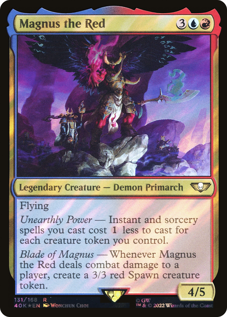 FOIL Magnus the Red (Surge Foil) (40K-131) - Warhammer 40,000 Commander - Magic The Gathering