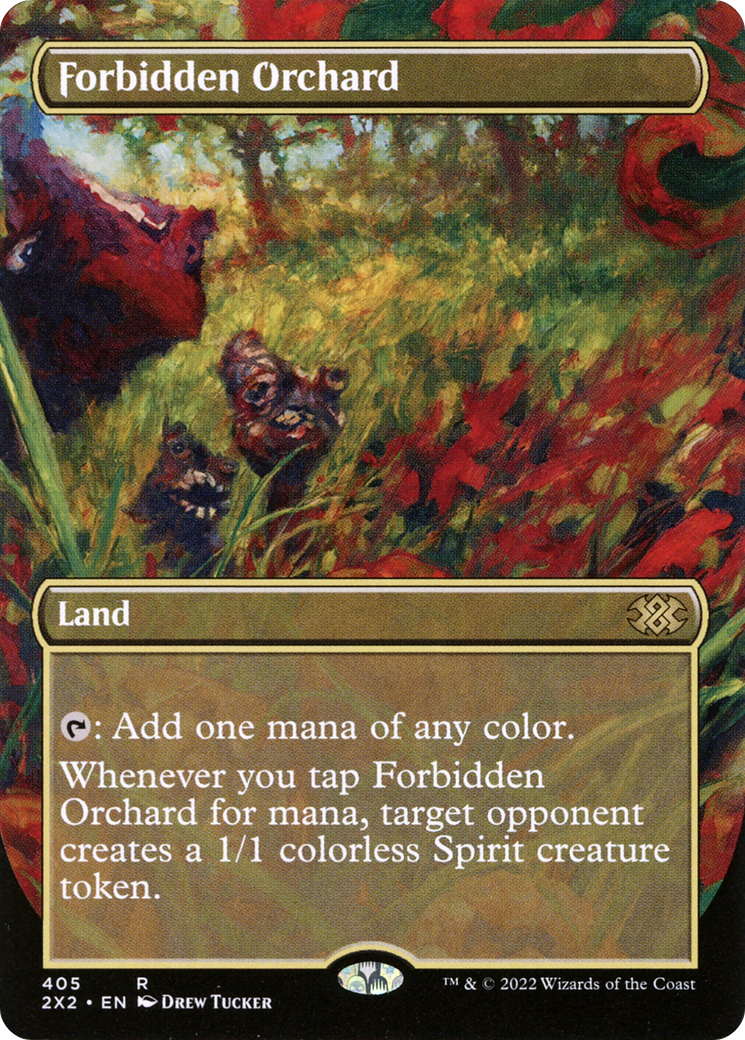 FOIL Forbidden Orchard (Borderless) (2X2-405) - Double Masters 2022 - Magic The Gathering