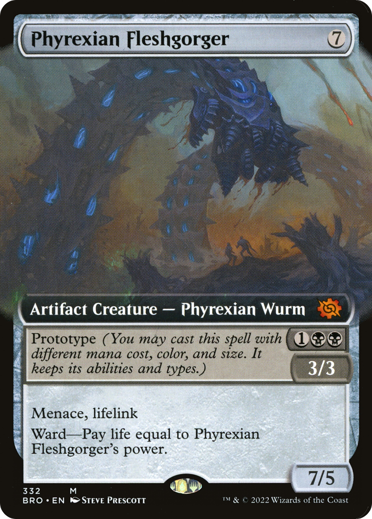 Phyrexian Fleshgorger (Extended Art) (BRO-332) - The Brothers' War - Magic The Gathering
