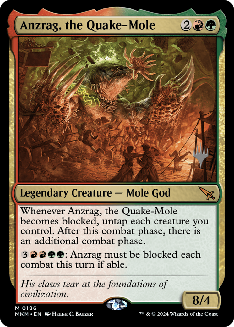Anzrag, the Quake-Mole (PPMKM-186P) - Murders at Karlov Manor Promos - Magic The Gathering