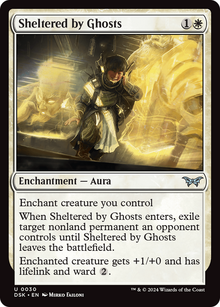 FOIL Sheltered by Ghosts (DSK-030) - Duskmourn: House of Horror - Magic The Gathering