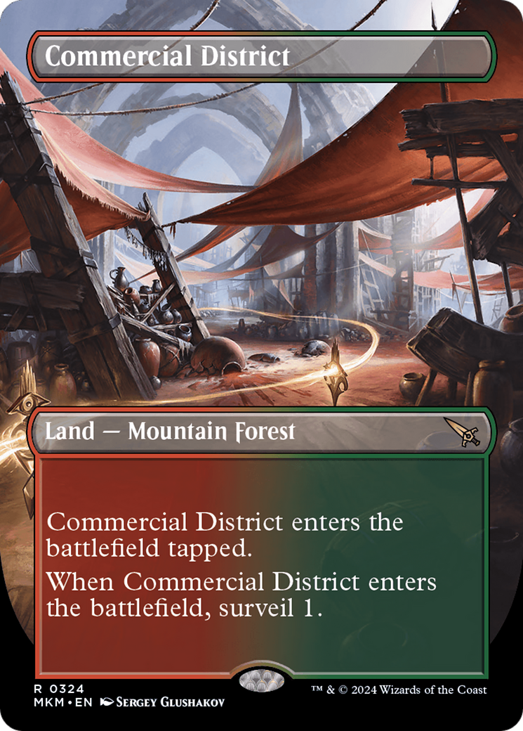 FOIL Commercial District (Borderless) (MKM-324) - Murders at Karlov Manor - Magic The Gathering