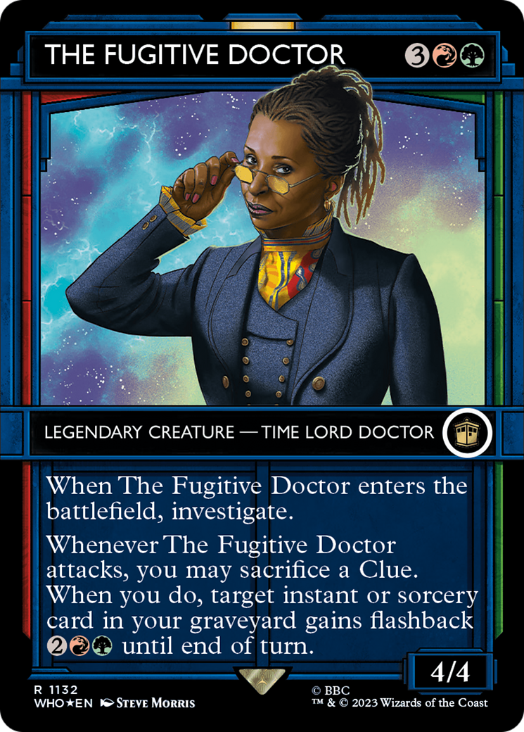 FOIL The Fugitive Doctor (Showcase) (Surge Foil) (WHO-1132) - Doctor Who - Magic The Gathering