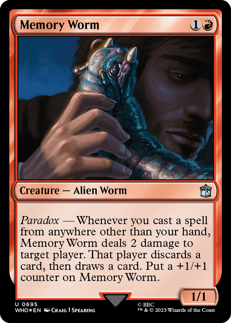 FOIL Memory Worm (Surge Foil) (WHO-695) - Doctor Who - Magic The Gathering