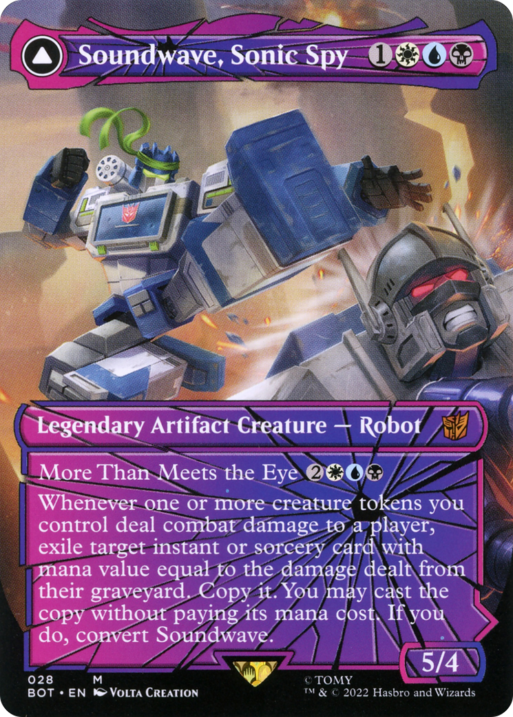 Soundwave, Sonic Spy (Shattered Glass) (BOT-028) - Transformers - Magic The Gathering