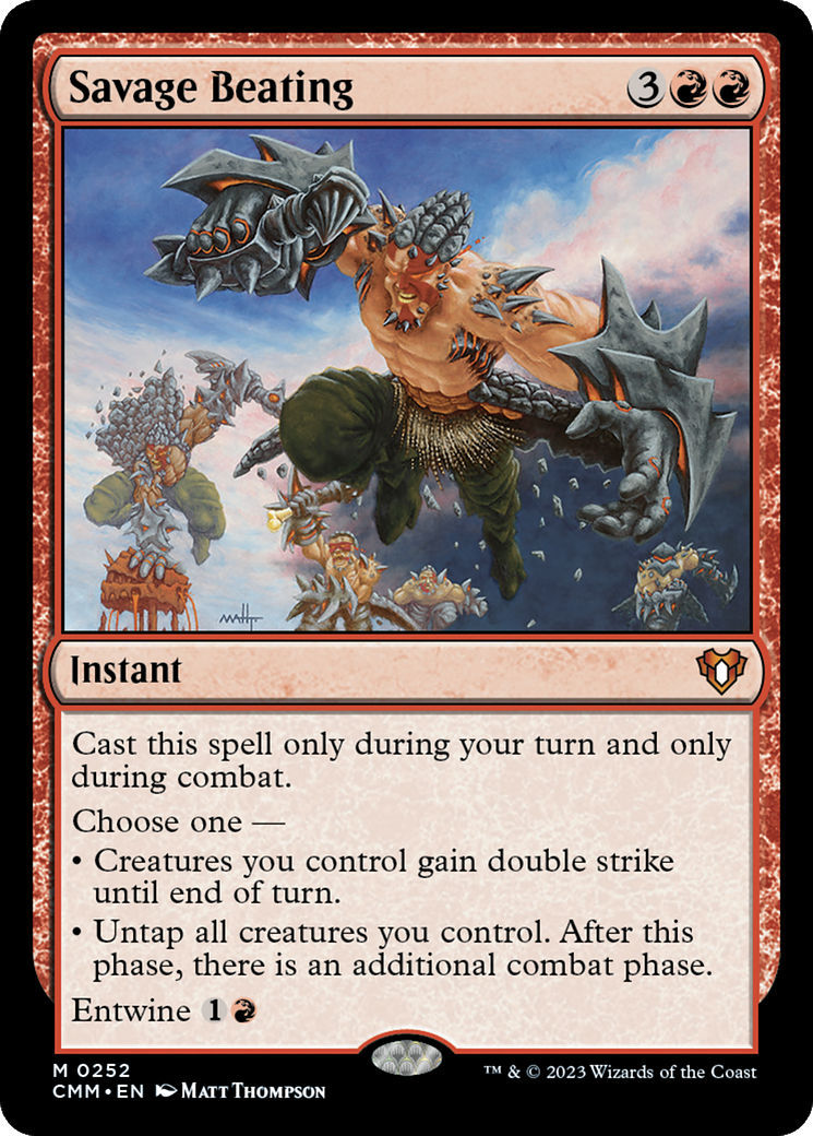 FOIL Savage Beating (CMM-252) - Commander Masters - Magic The Gathering