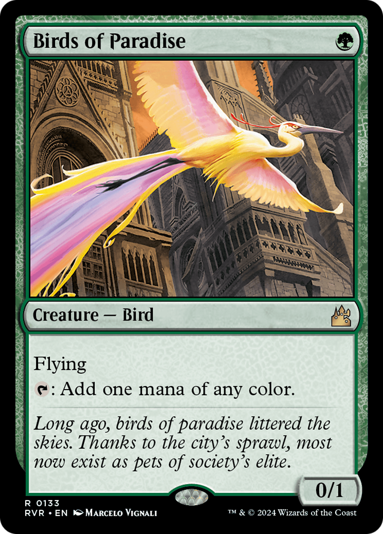 FOIL Birds of Paradise (RVR-133) - Ravnica Remastered - Magic The Gathering