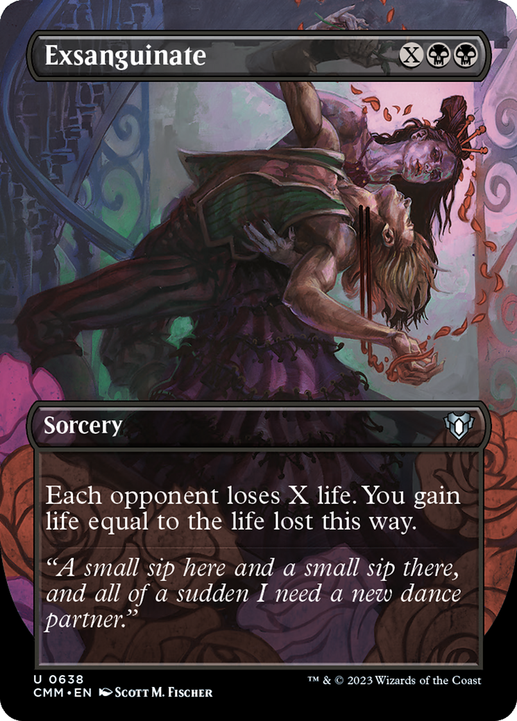 FOIL Exsanguinate (Borderless) (CMM-638) - Commander Masters - Magic The Gathering