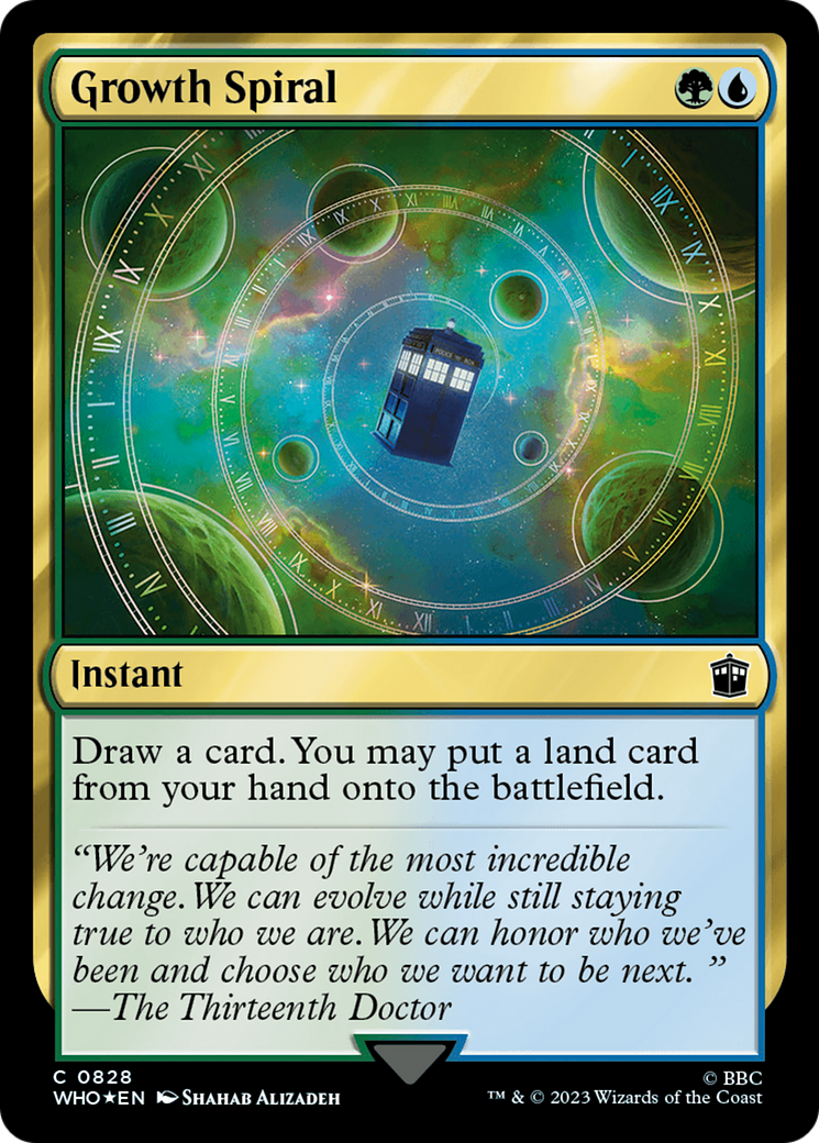 FOIL Growth Spiral (Surge Foil) (WHO-828) - Doctor Who - Magic The Gathering