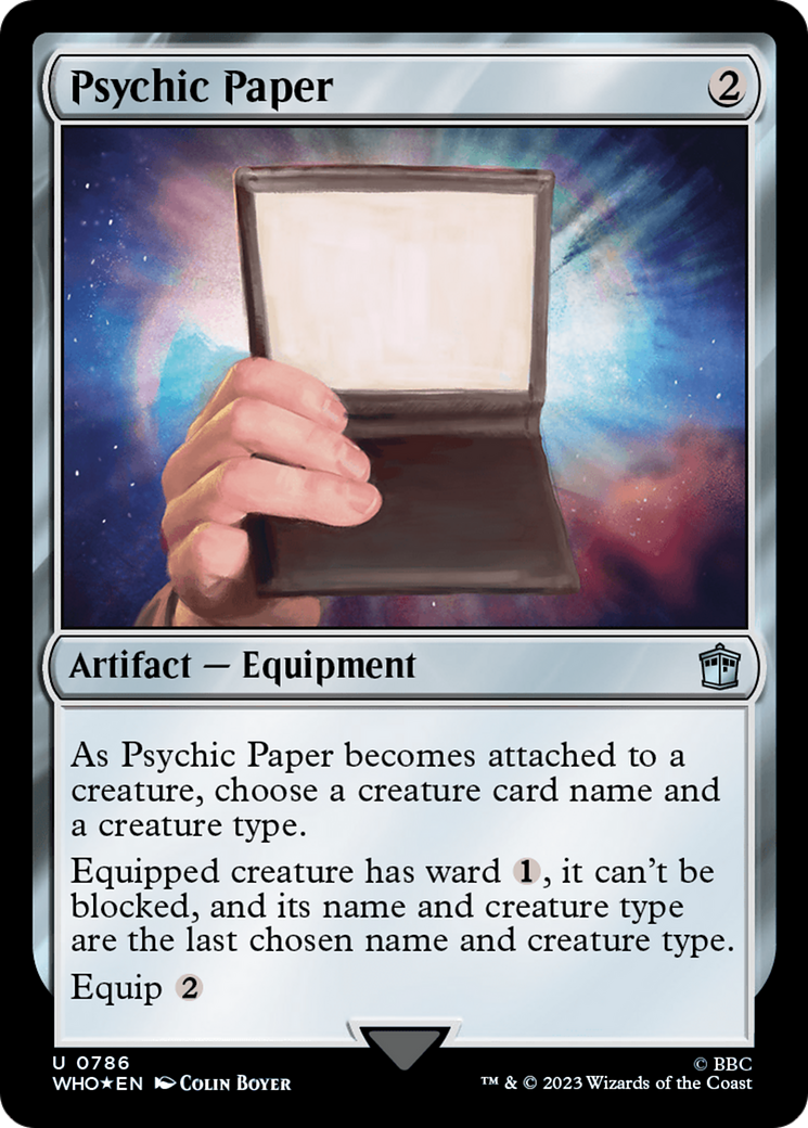 FOIL Psychic Paper (Surge Foil) (WHO-786) - Doctor Who - Magic The Gathering