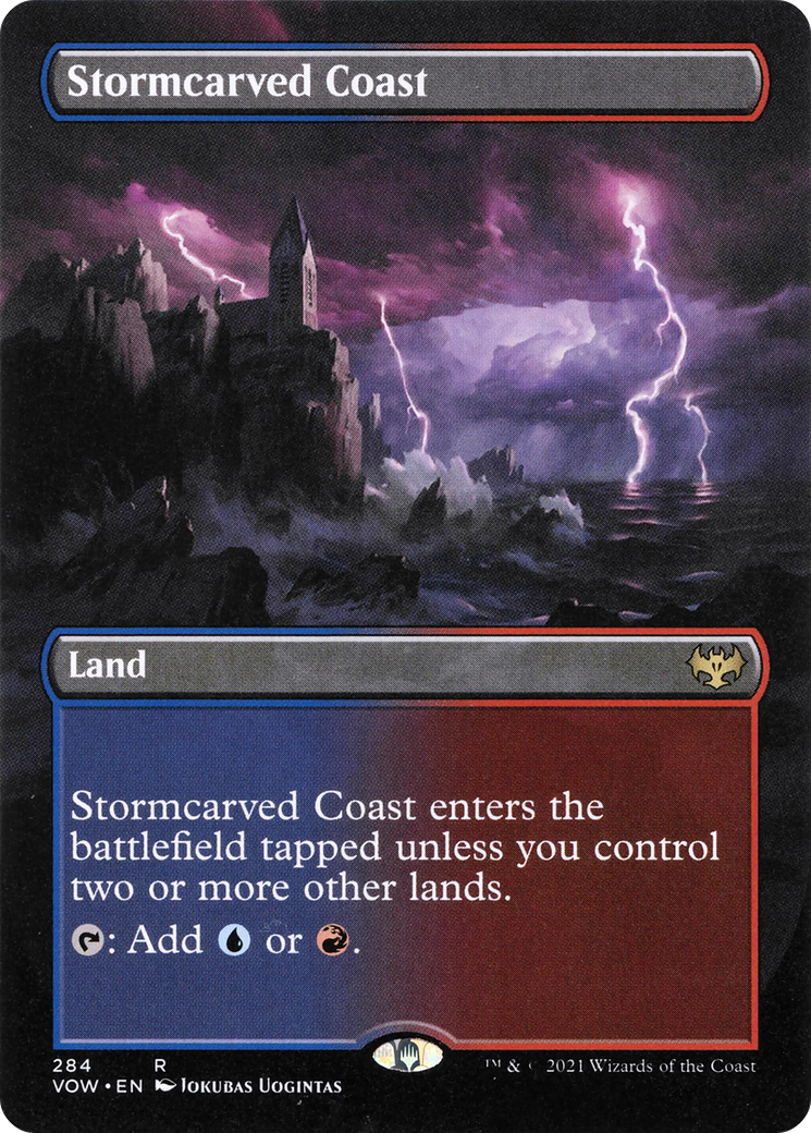 FOIL Stormcarved Coast (Borderless) (VOW-284) - Innistrad: Crimson Vow - Magic The Gathering
