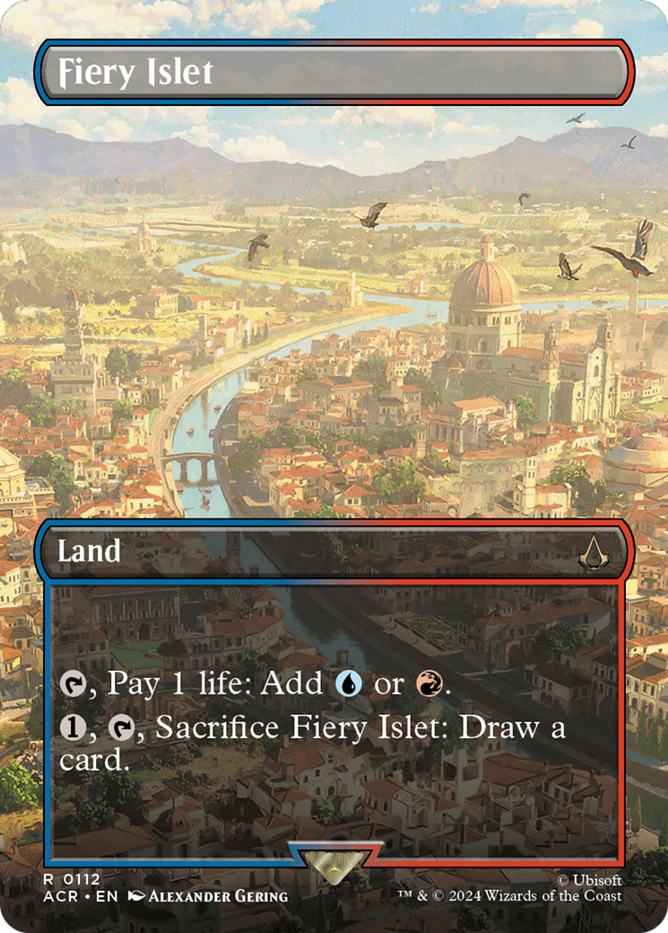 FOIL Fiery Islet (Borderless) (ACR-112) - Assassin's Creed - Magic The Gathering