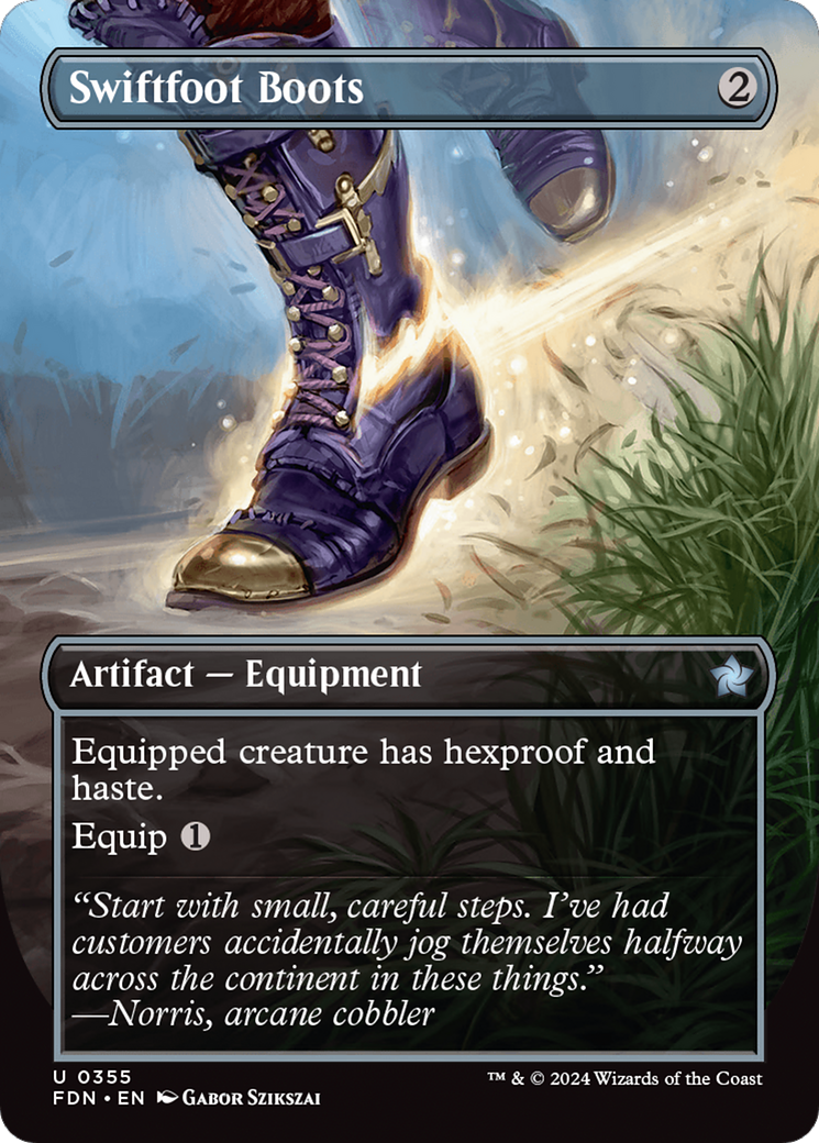 FOIL Swiftfoot Boots (FDN-355) - Foundations - Magic The Gathering