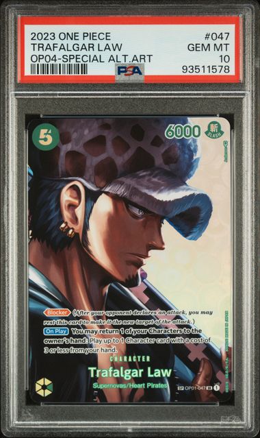 TRAFALGAR LAW #047 2023 OP04-SPECIAL ALT ART PSA 10