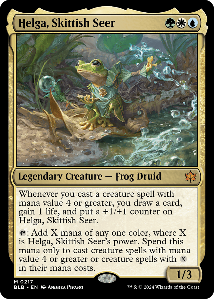FOIL Helga, Skittish Seer (BLB-217) - Bloomburrow - Magic The Gathering