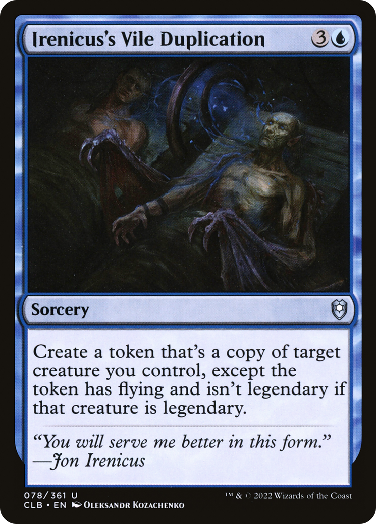 FOIL Irenicus's Vile Duplication (CLB-078) - Commander Legends: Battle for Baldur's Gate - Magic The Gathering