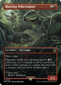 FOIL Hunting Velociraptor (REX-030) - Jurassic World Collection (Borderless) - Magic The Gathering