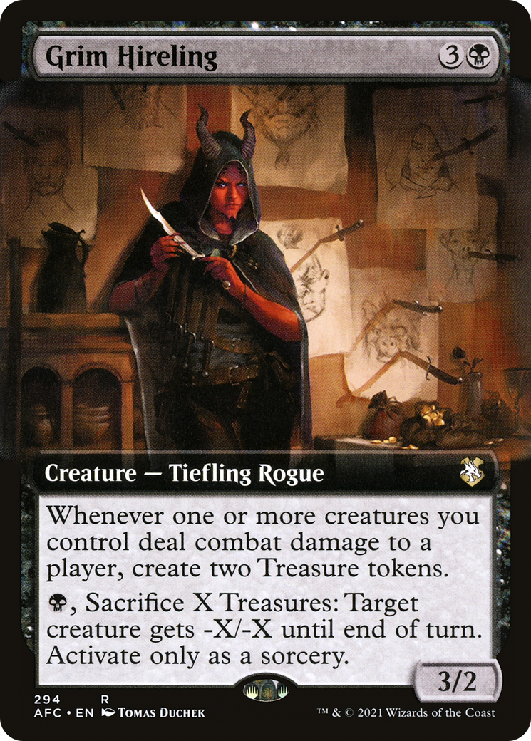 Grim Hireling (Extended Art) (AFC-294) - Forgotten Realms Commander - Magic The Gathering