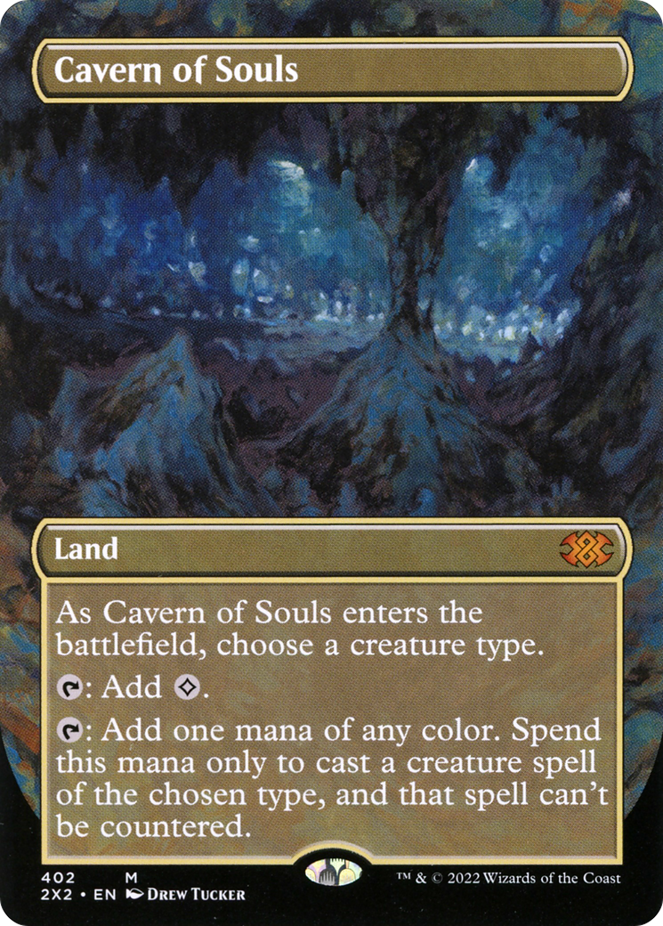 FOIL Cavern of Souls (Borderless) (2X2-402) - Double Masters 2022 - Magic The Gathering