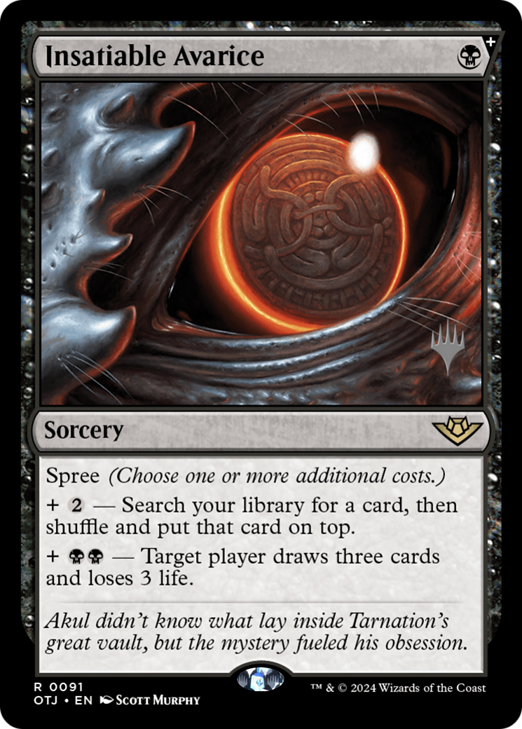 FOIL Insatiable Avarice (PPOTJ-91P) - Outlaws of Thunder Junction Promos - Magic The Gathering