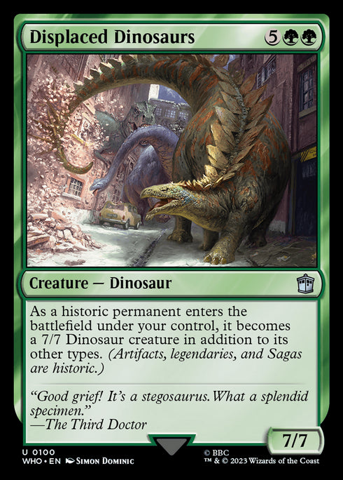 FOIL Displaced Dinosaurs (WHO-100) - Doctor Who - Magic The Gathering