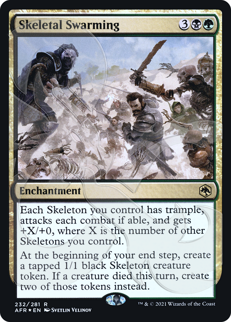 FOIL Skeletal Swarming (AFR&-232A) - Adventures in the Forgotten Realms Promos - Magic The Gathering