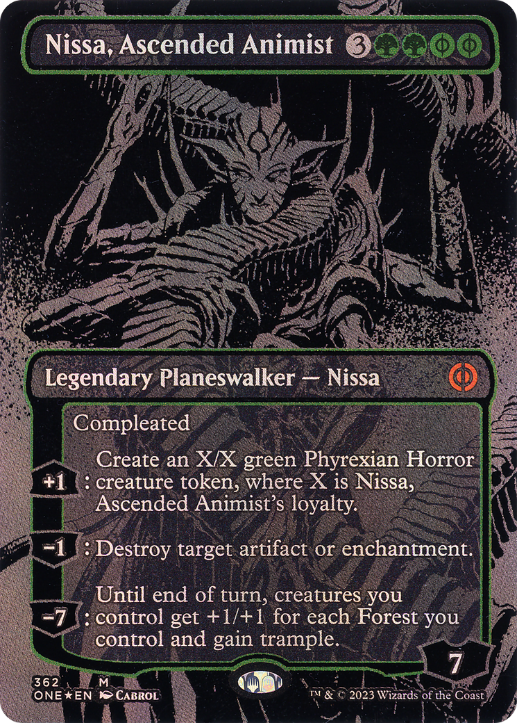FOIL Nissa, Ascended Animist (Oil Slick Raised Foil) (ONE-362) - Phyrexia: All Will Be One - Magic The Gathering