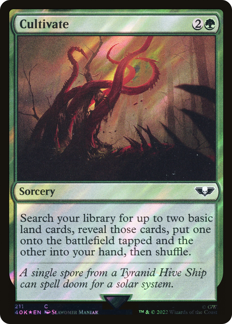 FOIL Cultivate (Surge Foil) (40K-211) - Warhammer 40,000 Commander - Magic The Gathering