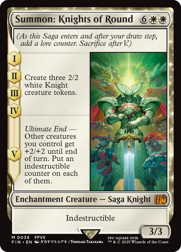 FOIL Summon: Knights of Round (FIN-036) - FINAL FANTASY - Magic The Gathering