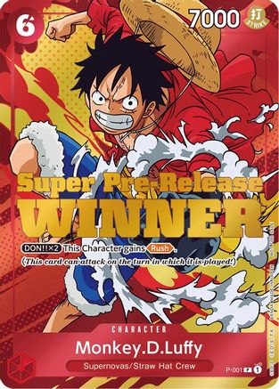Monkey.D.Luffy (Super Pre-Release) [Winner] (P-001) - One Piece Promotion Cards