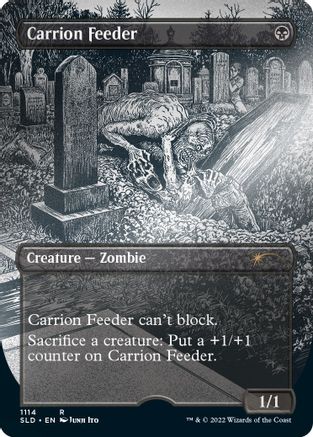 FOIL Carrion Feeder (Borderless) (Foil Etched) (SLD-1114) - Secret Lair Drop Series - Magic The Gathering