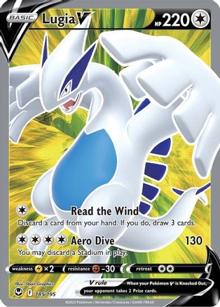 Lugia V 185/195 - Pokemon Silver Tempest Holofoil