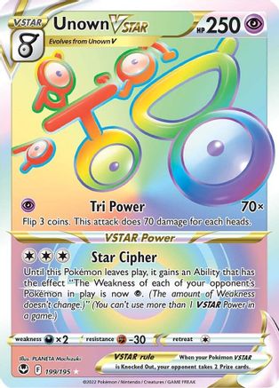 Unown VSTAR 199/195 - Pokemon Silver Tempest Holofoil